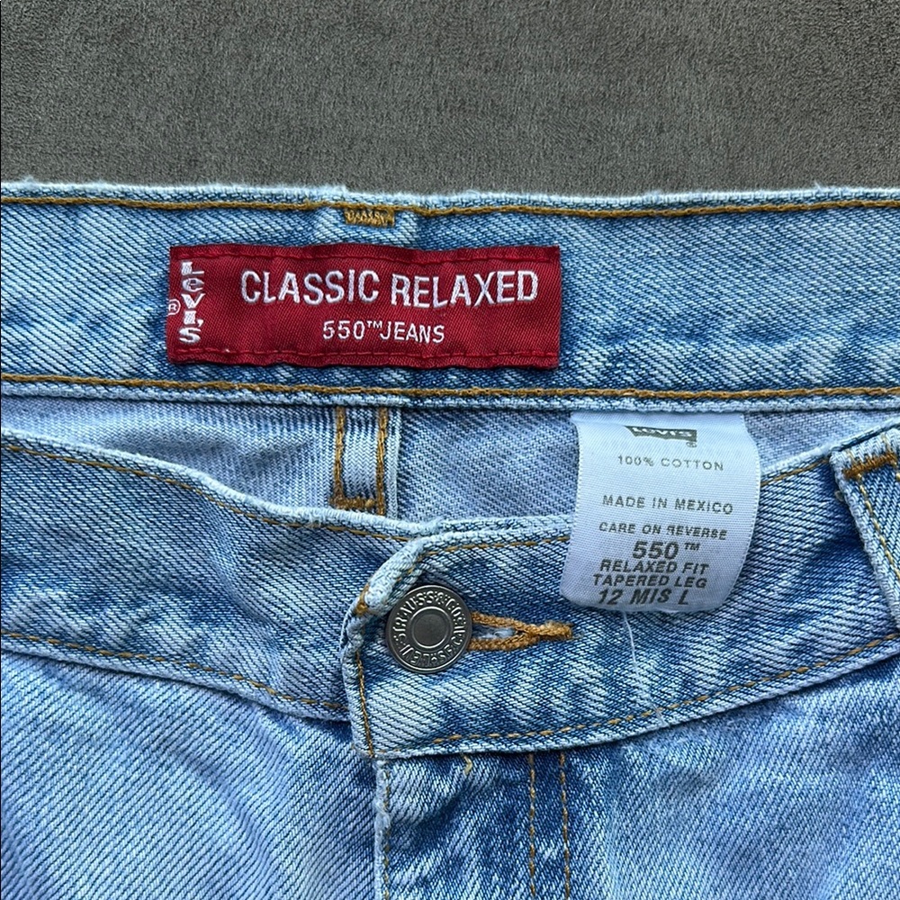 Levi's Light Blue 550 Tapered Long Shorts